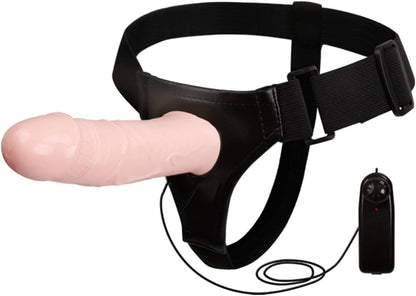 Solid Strap-On Vibrating Dildo