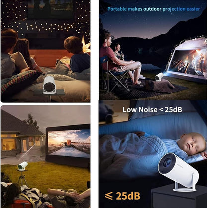 Portable Mini Projector, 4K 1080P Full HD Projector, Support Video Projector, WiFi 5G BT 5.0, Cinema Projector 180° Can Be Rotated, Android 11, Compatible with TV Stick for Adult's, Home Cinema, Compatible with Smartphone/Laptop/PS4/Firestick S1