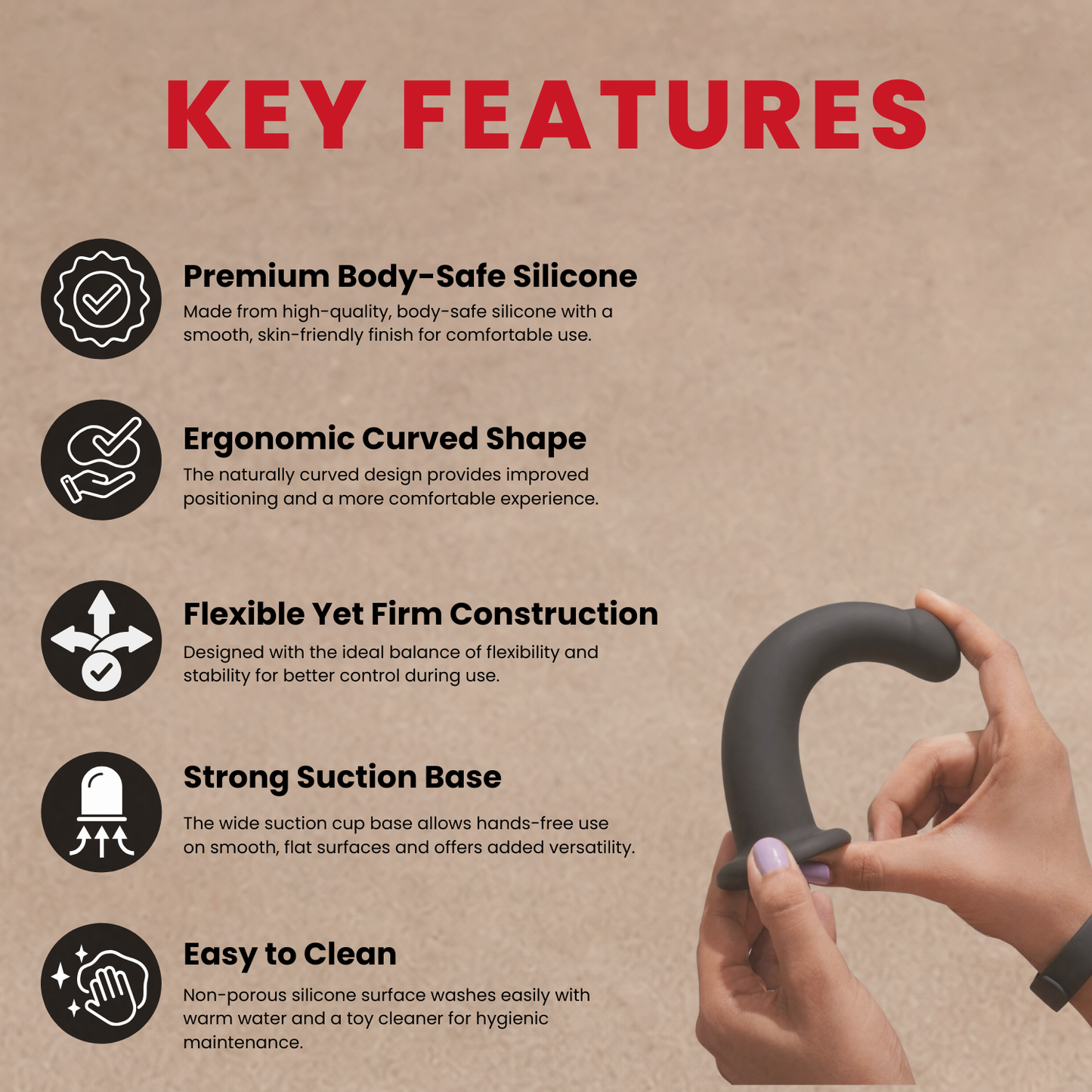 FlexiCurve Silicone Dildo